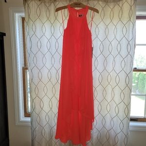 Jennifer Lopez Beautiful coral high-low dress